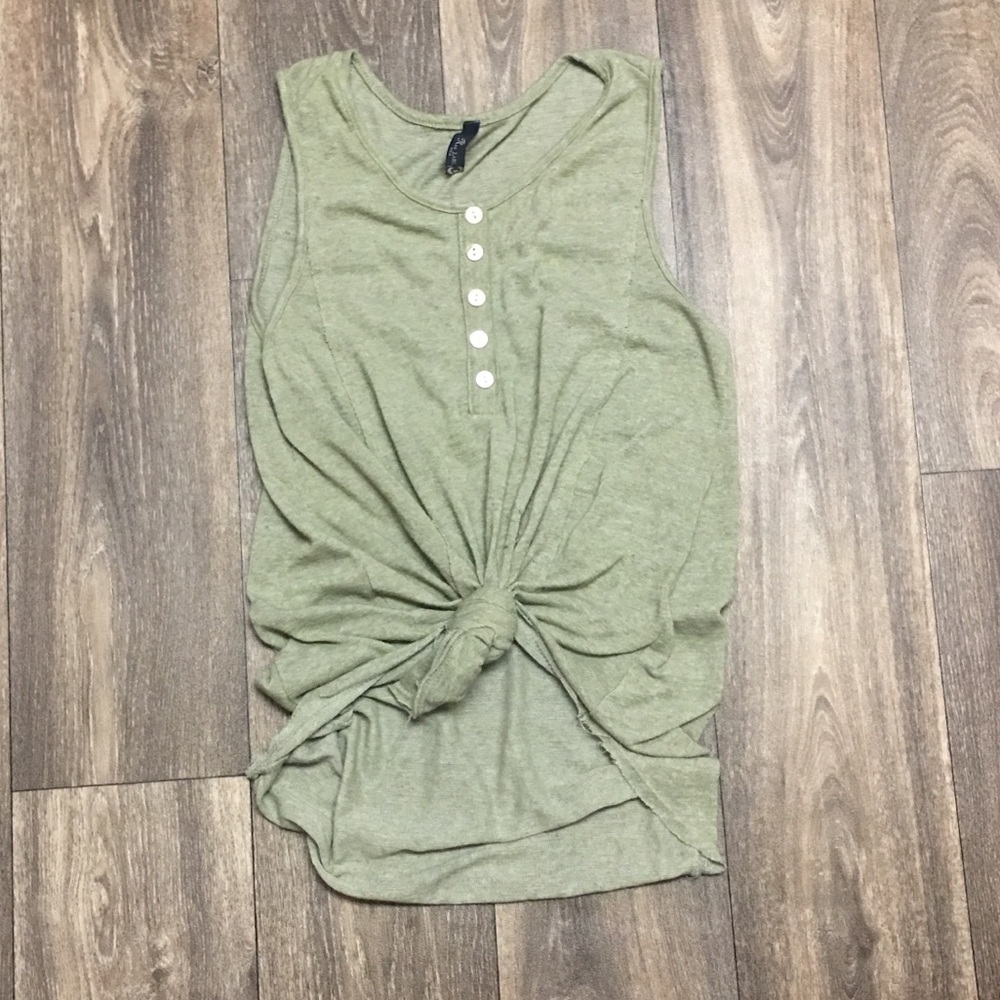 Tie front tank top